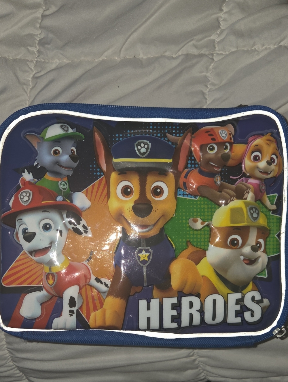 Paw Patrol Lunchbox with Colorful Character Print - Blue, Yellow, Orange